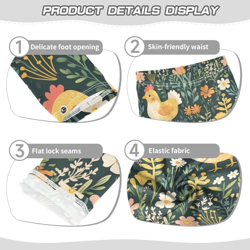 Girls Leggings Cute Chicken in Garden Toddler Girls Clothes Leggings for Girls Toddler Girls Leggings 3-4T3