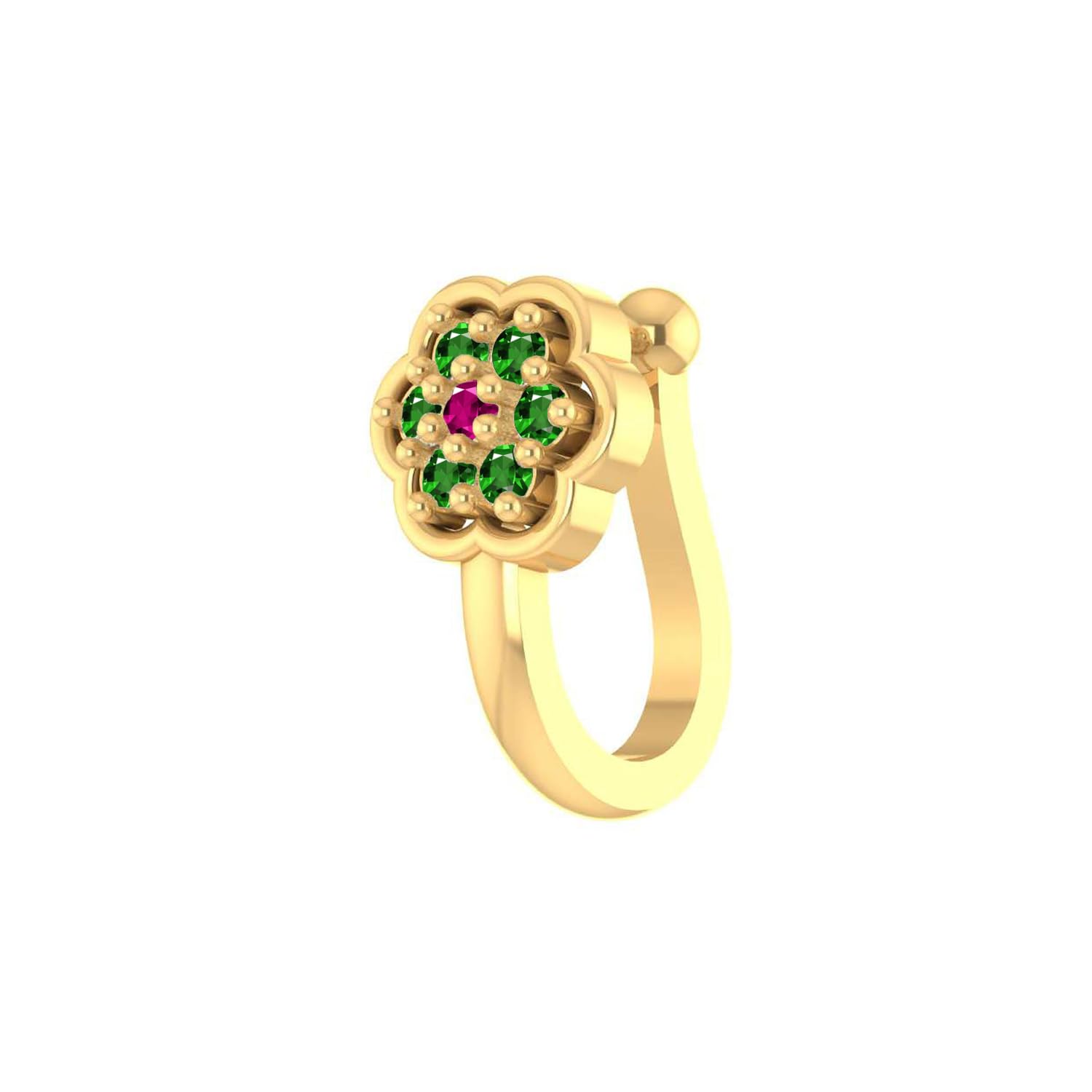 VAMA FASHIONS Traditional Emerald Clip On Nose Pin Non Piercing Pressing Nose Ring Stud for Women & Girls (B0DDBKR4M6) Amazon Price History, Amazon Price Tracker