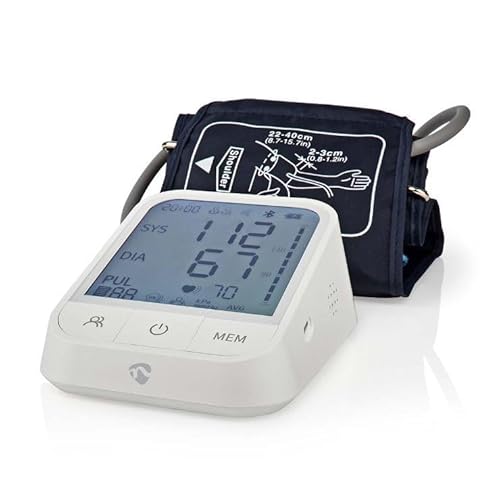SmartLife Blutdruckmessgerät - Arm - Bluetooth - LCD-Anzeige - 22-42 cm - Anzeige des Stillhaltens/Erkennung des Tragens einer Manschette/Erkennung unregelmäßiger Herzschläge - Weiss