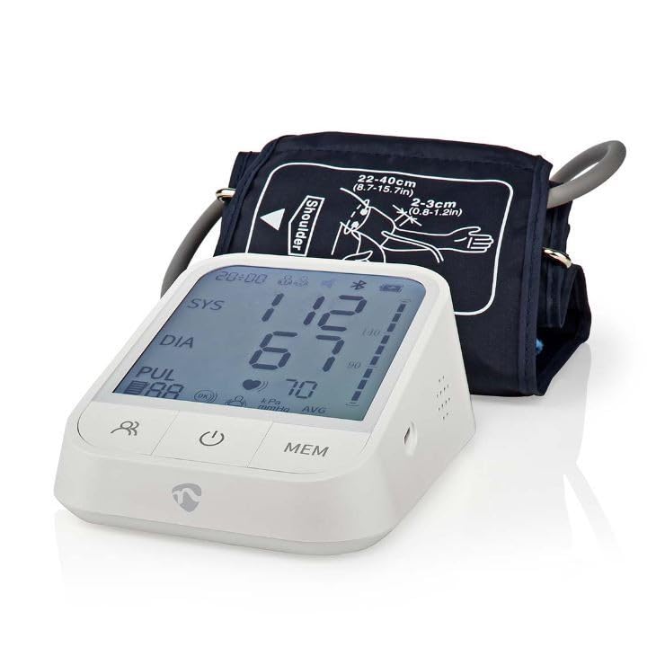 SmartLife Tensiómetros | Brazo | Bluetooth | Display LCD | 22-42 cm | Detección de desgaste del manguito/Detección de latidos irregulares/Indicación de parada | Blanco