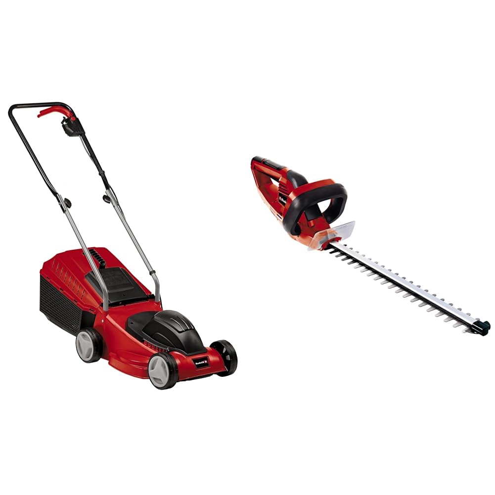 Einhell Cortacésped eléctrico GC-EM 1032 (1000 W, 32 cm de Ancho de Corte, 30 L & Recortasetos eléctrico con Cable - GH-Eh 4245. 230 V, 420 W Longitud de Corte de 450 mm