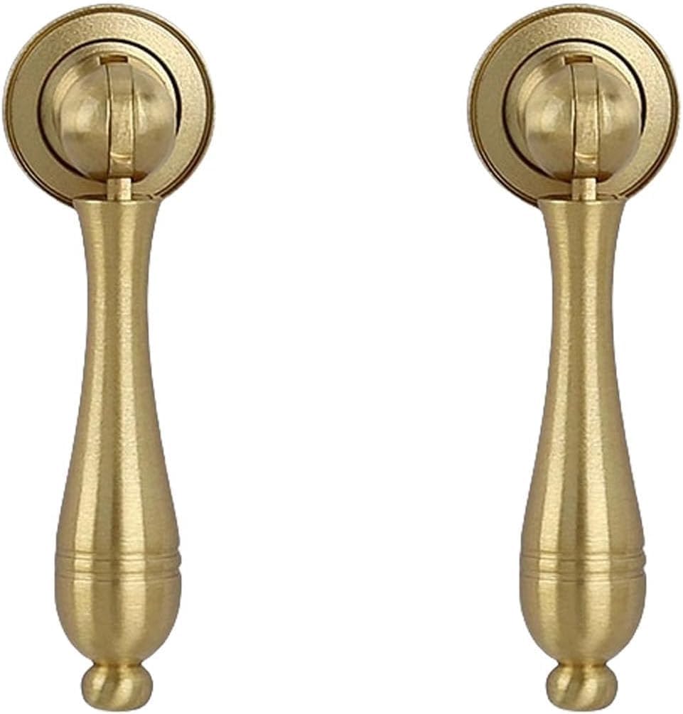 Tnbccxn Large Matte Brushed Cabinet Handles, Cabinet Handles,Pure Brass Furniture Knob 2 Pcs(Large Matte Brushed)