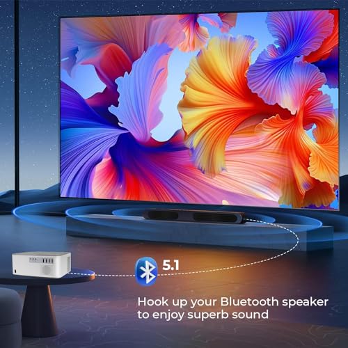 Image of TOPTRO NeoSmart, Fully Automatic, Full HD Native 1080P, Android Projector for Home 4K HDR, 8800 L, (Auto Focus + Auto Keystone), HDMI ARC, Dual WiFi & BT, YouTube, Netflix, Prime & More