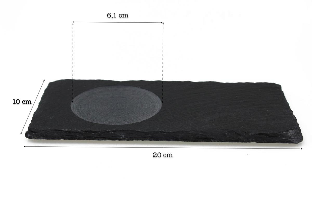Sendez 6 Untertassen aus Schiefer 20x10cm Unterteller Untersetzer Kaffeeuntertassen