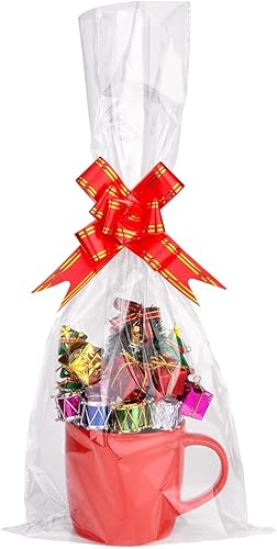 Miniatura 1 de Awpeye Bolsas de celofán de 9 x 20 pulgadas, paquete de 50 bolsas de regalo de celofán, bolsas transparentes anchas de celofán para tazas, botellas