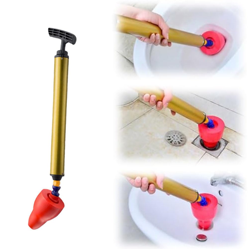 Déboucheur de Toilette Haute Pression en Un Coup, Plongeur pour Tuyau de Toilette, Nettoyage de Toilette Haute Pression en Un Coup, Déboucheur Haute Pression pour Évier, Salle de Bain, Cuisine