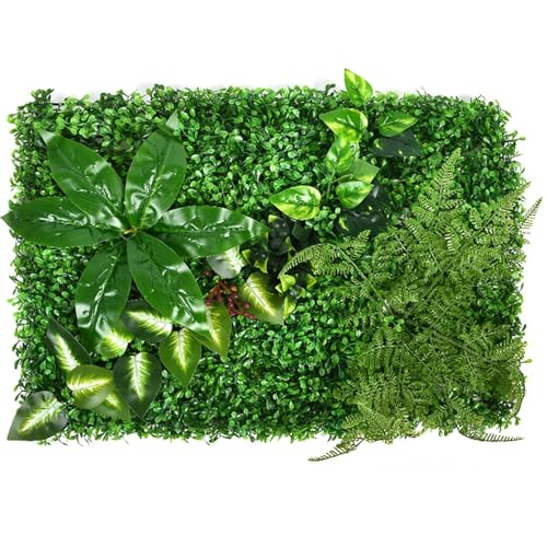 Paneles de seto de boj artificial para decoración de privacidad al aire libre, fondo de pared de hierba verde con hojas de hiedra falsas
