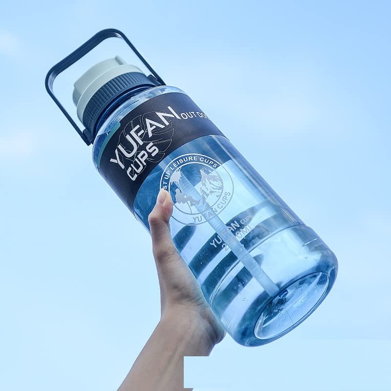 Image of Crevizon Plastic 3 Litre Motivational Sports Water Bottle Leakproof Drinking Bottle With Handle For Fitness BPA Free, Flip Cap, Ideal For Gym -Multi Color