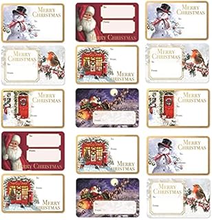 80 Lovely Christmas Collection Labels Stickers Adhesive- 2.3x1.33 inches Adored by Little Ones Christmas Stickers Tags , Adhesive Gold-FOIL Xmas Prime Gift Stickers Label, Cute Stickers by G4Gadget