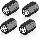 Tapones Rueda Coche,Tapones Valvula Coche para Toyota Avalon Camry Prius Avalon Corolla RAV4 Highlander,Valvula Rueda Coche con Sello para la presión Estable de los neumáticos,Accesorios Coche,Negro