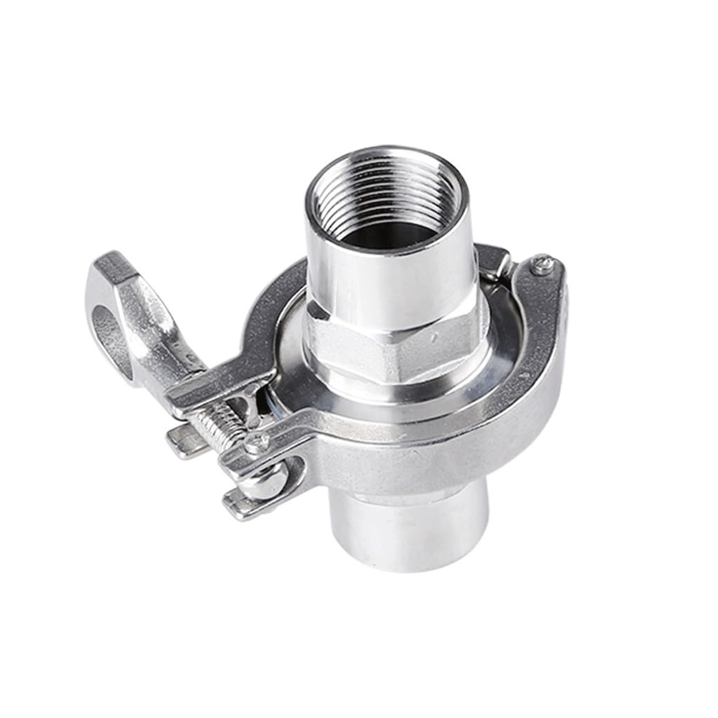 Adaptador de virola de rosca de cubierta de triple abrazadera de acero inoxidable 304 con junta de silicona for accesorios de tuberías sanitarias(MIP DN50 clamp77.5)