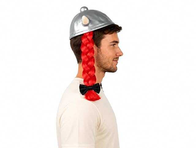 Foto 2 de 6 de Chaks - Casco de Obélix con trenzas rojas, accesorio de disfraz