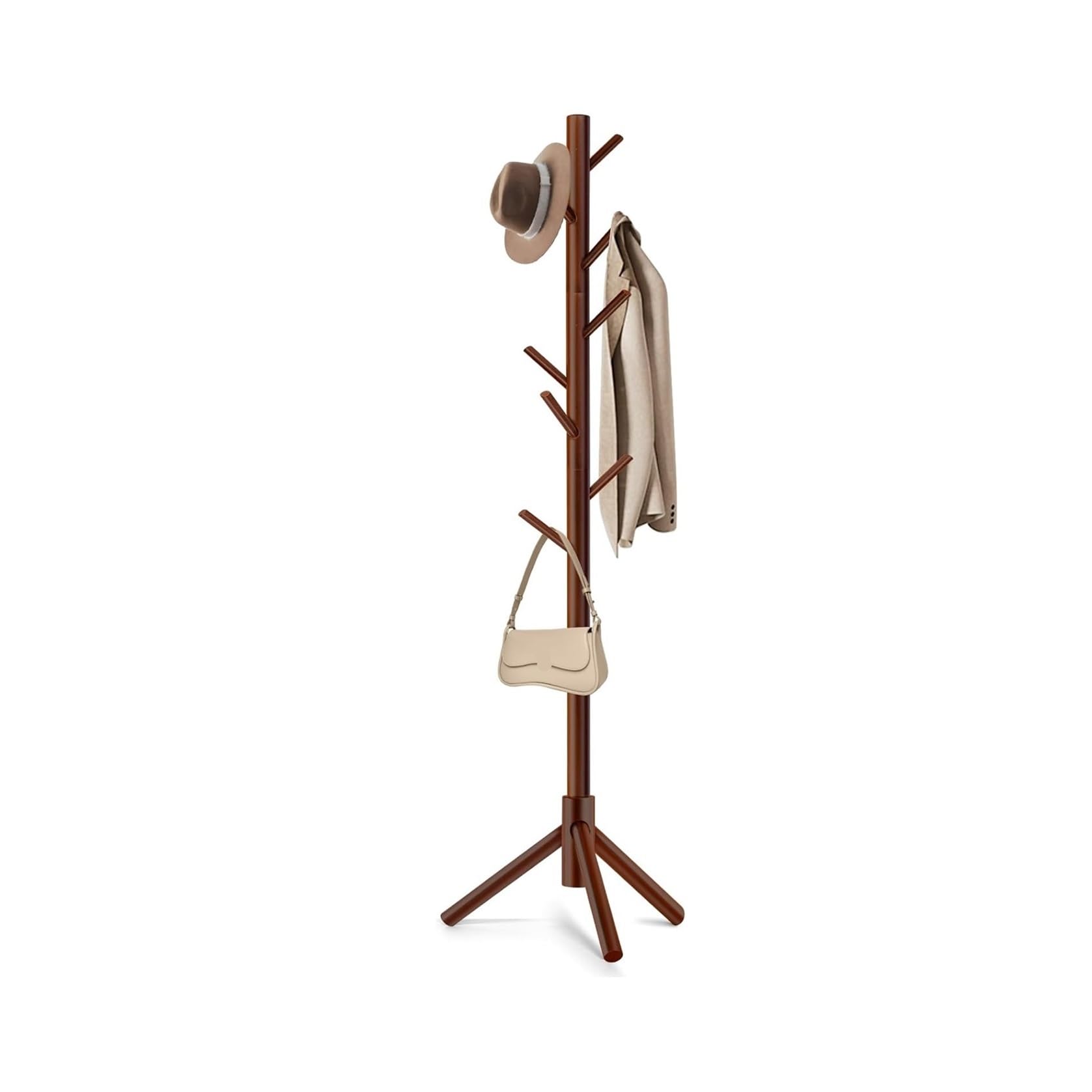 DFHS46JK Hat Rack Adjustable Coat Rack Freestanding For Bedroom, Hallway, Entrance, Office, For Hats, Coats, Scarves, Handbags for Office(Bruin)