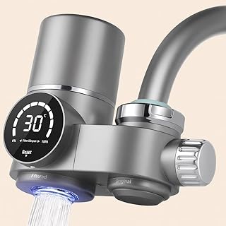 Filtro Grifo Cocina Inteligente UV + Cerámica – Purificador de Agua Potable con Indicador Digital – Elimina Cloro, Bacterias y Metales Pesados – Compatible Universal