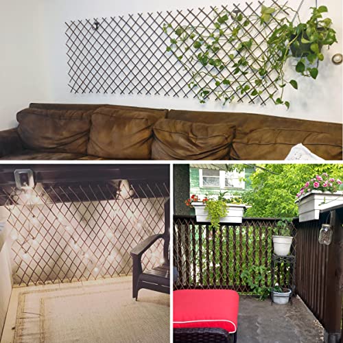 Expandable Willow Lattice Fence Panel Plant Support Garden Trellis Willow Trellis Fence for Climbing Plants Vine Ivy Rose Cucumbers Clematis Outdoors Garden Yard,36X92 Inch(4PC)
