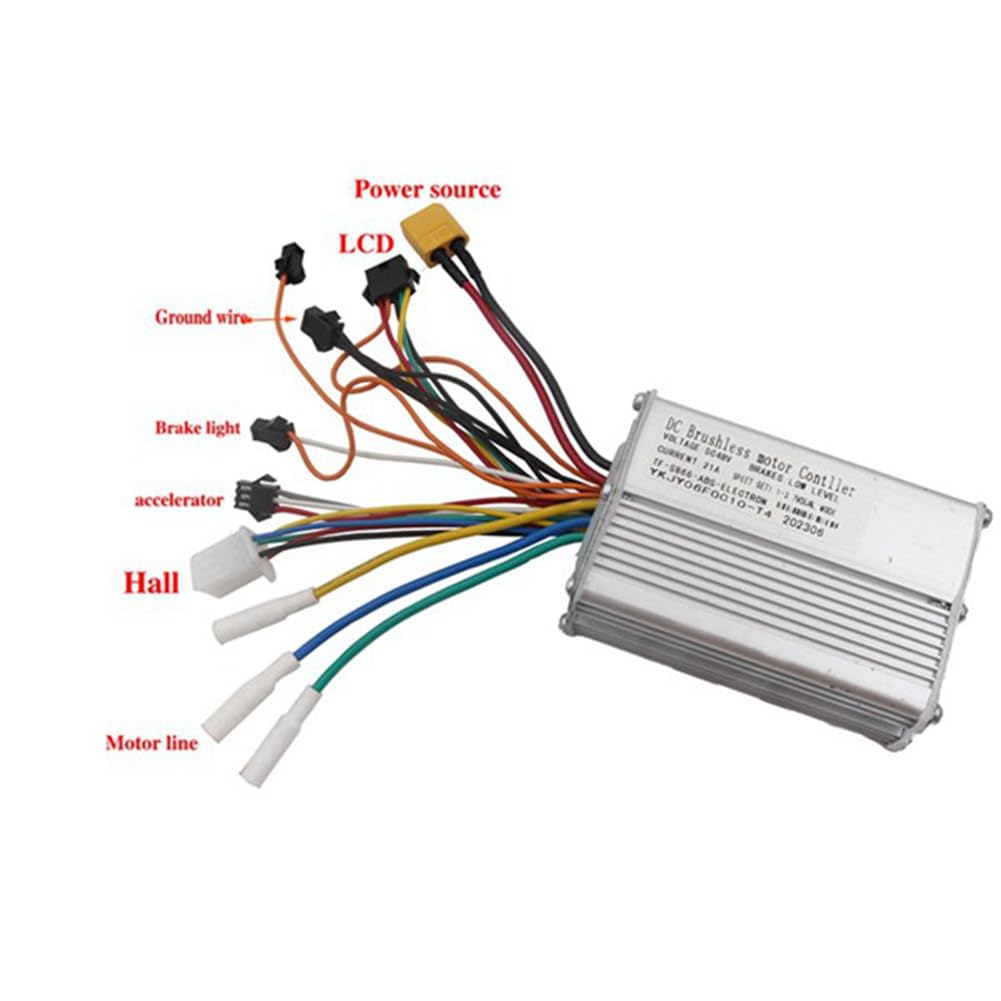 48V21A ContrôLeur Intelligent sans Balais Accessoires de Modification de Scooter éLectrique Instrument LCD à éCran Couleur S866 à 5 Broches