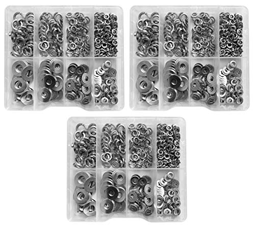 Rondelles en boîte d'assortiment de 1125 pièces pour stopper le jeu mécanique de vos fixations