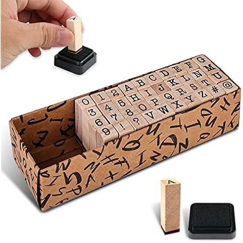 Delamiya Sellos de letras de madera con almohadilla de tinta Cover
