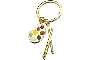 yaozeio Art Painter Palette Brush Keychain - Perfect Stocking Stuffer for Artists