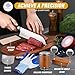 Rolling Knife Sharpener –Multi Angle Tool w/Diamond & Ceramic Discs #1000/#3000, tumbler knife sharpener having Finger Guard, Gloves & Travel Bag