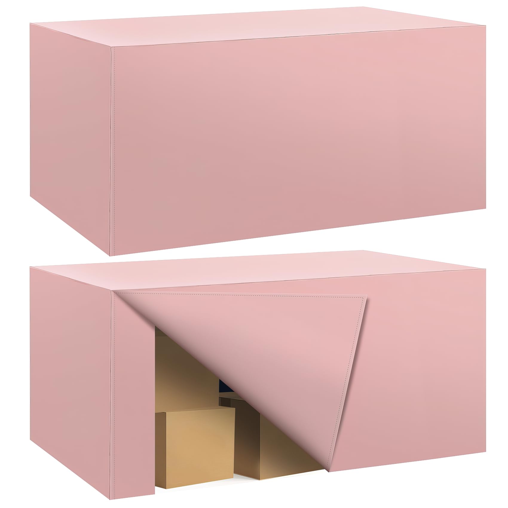 Photo 1 of Ascoza 2 Pack Fitted Tablecloth, 6FT Rectangle, Dusty Pink