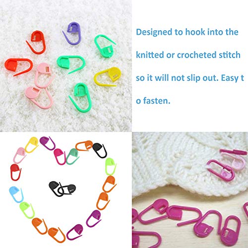 Image of 500 Pieces Colorful Knitting Markers Crochet Clips, Knitting Crochet Stitch Markers, Stitch Counter Needle Clips for Knitting DIY Craft Plastic Safety Pins (Pack of 3)