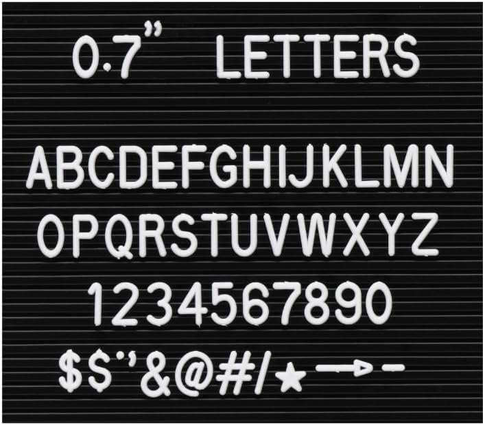 Letters for Felt Letter Boards, 300 Pieces Including Characters, Numbers & Symbols 0.7 Inch for Changeable Plastic Message Boards (White)