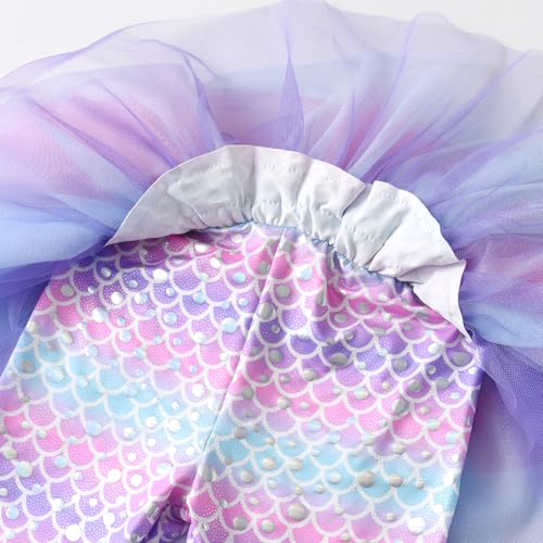 DXTON Toddler Girls Tutu Leggings with Skirt Stretchy Ruffle Capri Footless Skirted Pant Birthday Party for Kids 3-10 Years4