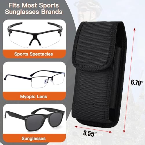 Image of Eyeglass Case, Soft Sunglasses Case | Portable, Outdoor Carrying Organizer, With Carabiner