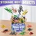 60 Piece Mini Insect Toys with Gift Box, Plastic Bug Figure for Kids, Fake Bug Theme Party Decoration, School Project Sensory Bins, Classroom Reward, Halloween Goody Bag Filler Gift, Cupcake Topper