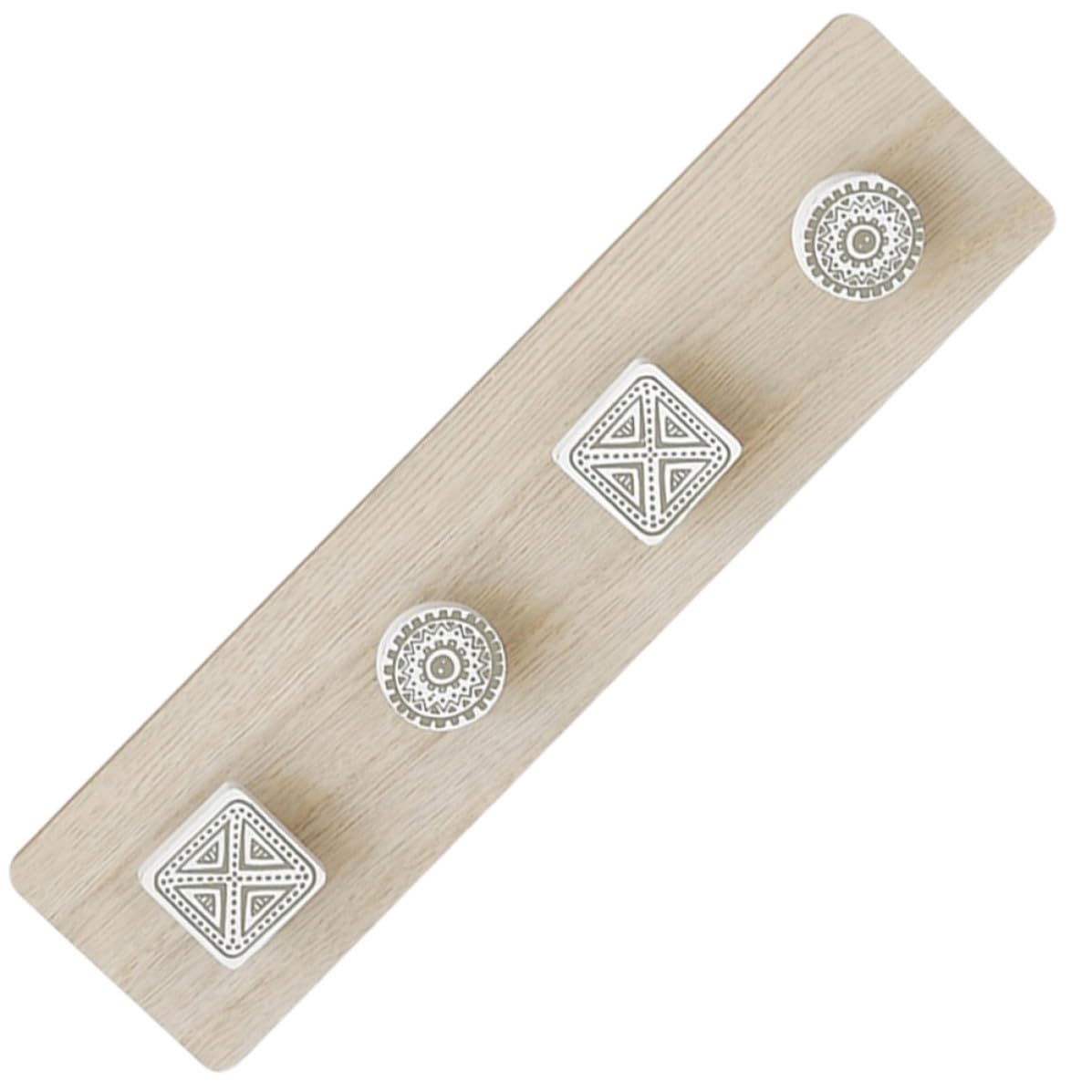 Perchero de pared de alta calidad en madera natural con 4 ganchos elegantes para colgar ropa