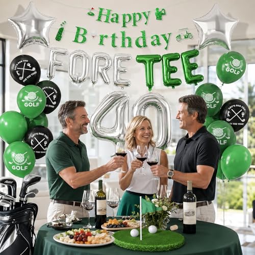Image of 40th Golf Themed Birthday Decorations for Men 40th Party Decorations