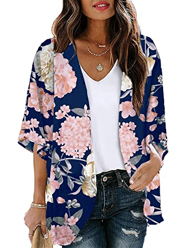 Image of Chunoy Women Short Sleeve Chiffon Kimono Beach Swimsuit Cover Up