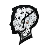  Moligh doll Hy - G108 Wunderbar Gehirnmodell Wanduhr Mechanisches Getriebe Dynamisches Design - Schwarz