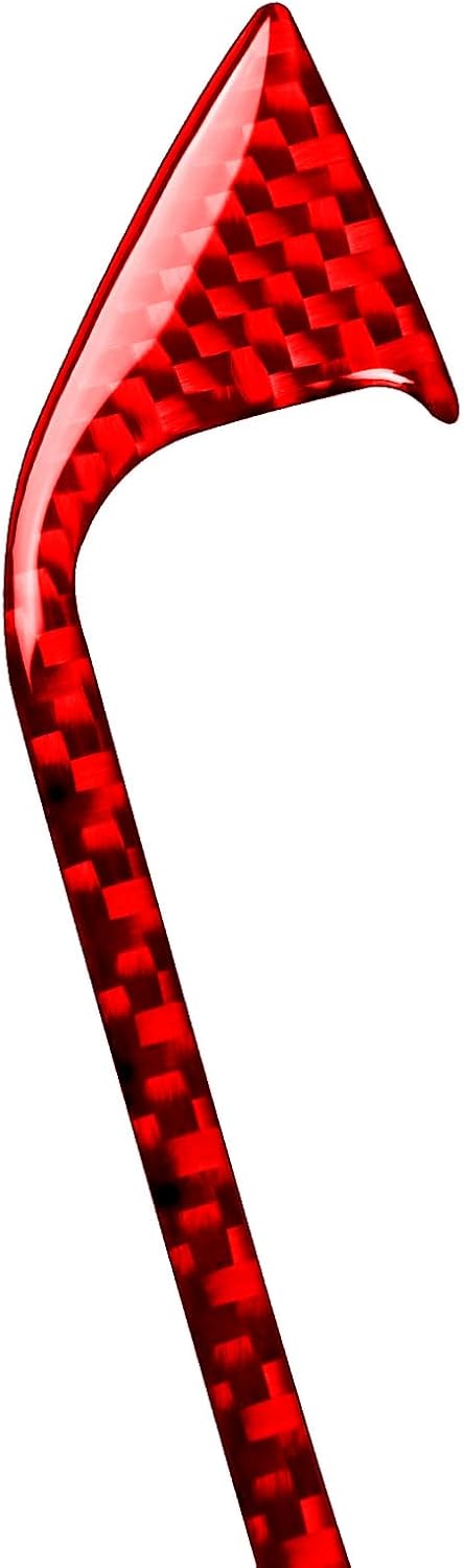 Real Carbon Fiber Compatible with Chevrolet Silverado 1500/GMC Sierra 1500 2014-2018 Car Center Console Bottoms Button Trim Decals Sticker Decoration 3D Effect Auto Interior Accessories Cover Red
