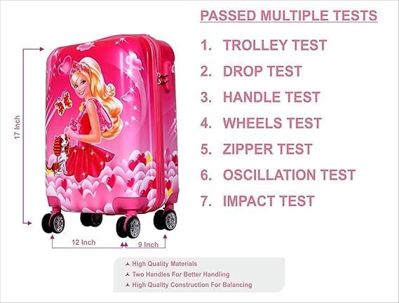 Image of ADSON Abs Kids Trolley 360 Rotating Luggage 360 Wheels Non-Breakable Exclusive Edition 20 Inch Kids Hardsided Suitcase with 4 Wheels, 360 Wheel Travel Trolley Bag
