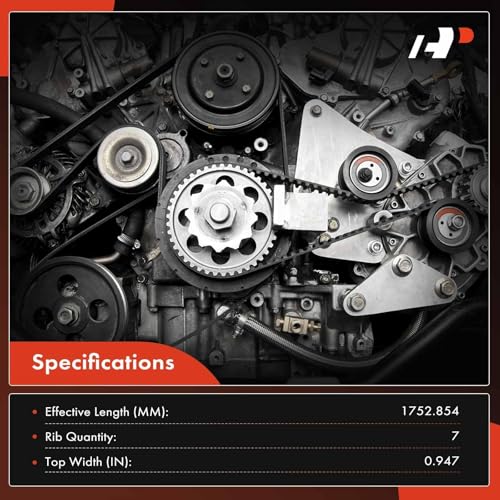 Image of A-Premium 69.01 Inch Engine Serpentine Drive Belt Compatible with Honda & Acura Cars - CR-V CRV 2007-2009, TSX 2004-2008 - 2.4L, Gas Only, Replace 38920RBBE03, 38920RBBE02