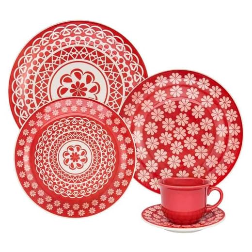 Aparelho de Jantar e Chá 30 Pçs Oxford Floreal Renda