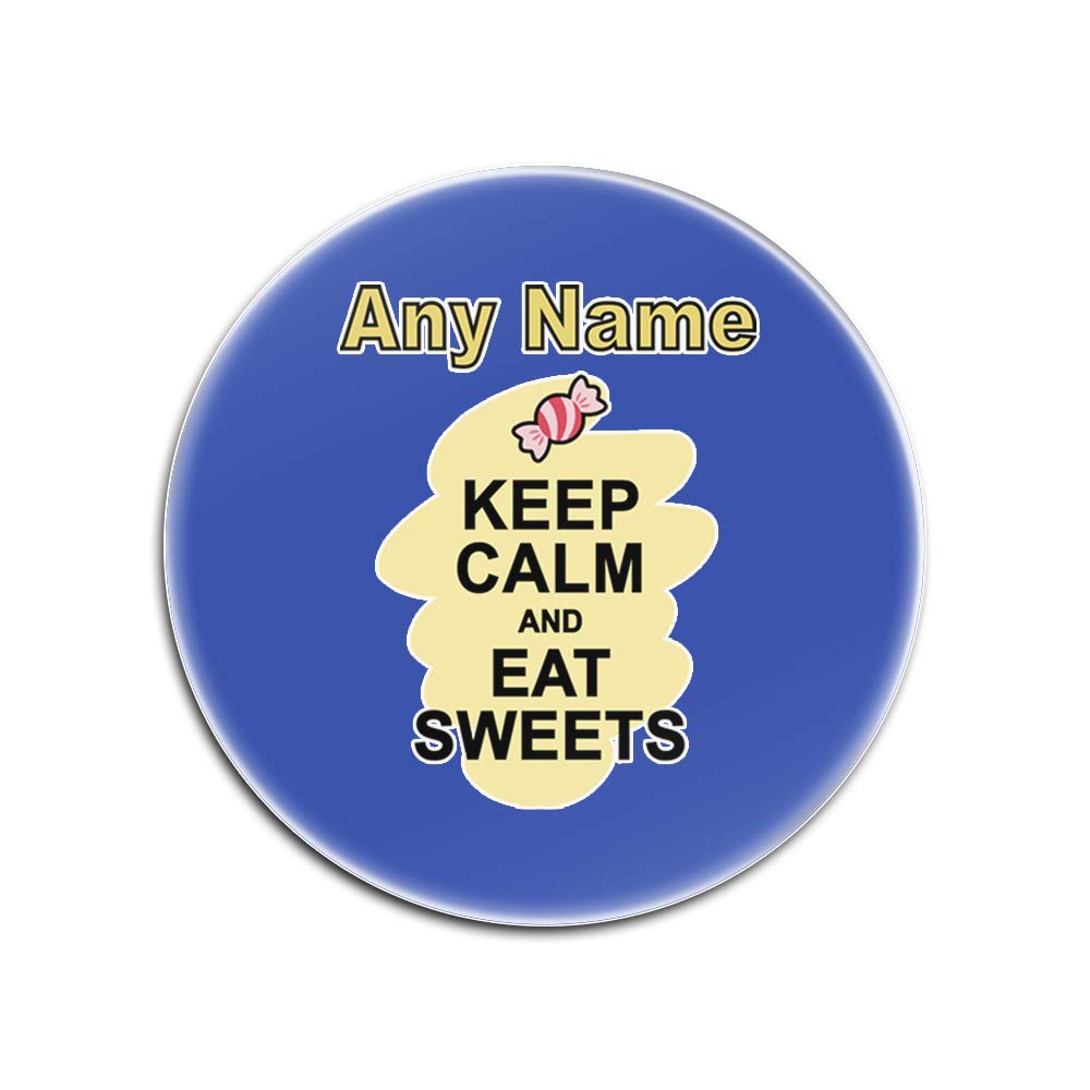 Sous-verres en verre haut de gamme Keep Calm Eat Sweets ronds et personnalisables