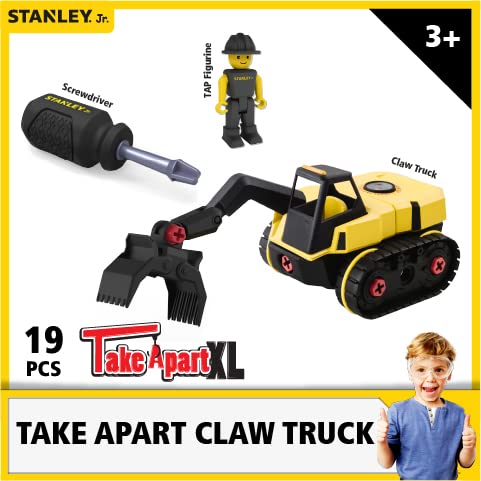Red Toolbox Stanley Jr. XL Claw Truck Take-Apart Kit: Big Build Fun for Kids 3 and Up, Unleash Engineering Skills and Creativity