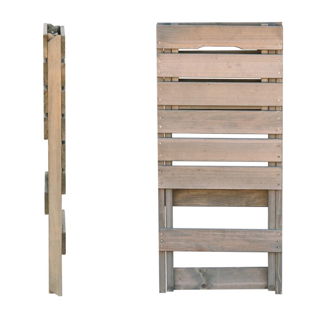 ITA Set di 2 sedie da giardino pieghevoli grigie in legno - Sedie in legno per giardino, balcone, terrazza - Salvaspazio, pieghevole, resistente alle intemperie, legno naturale, compatte, Made in EU