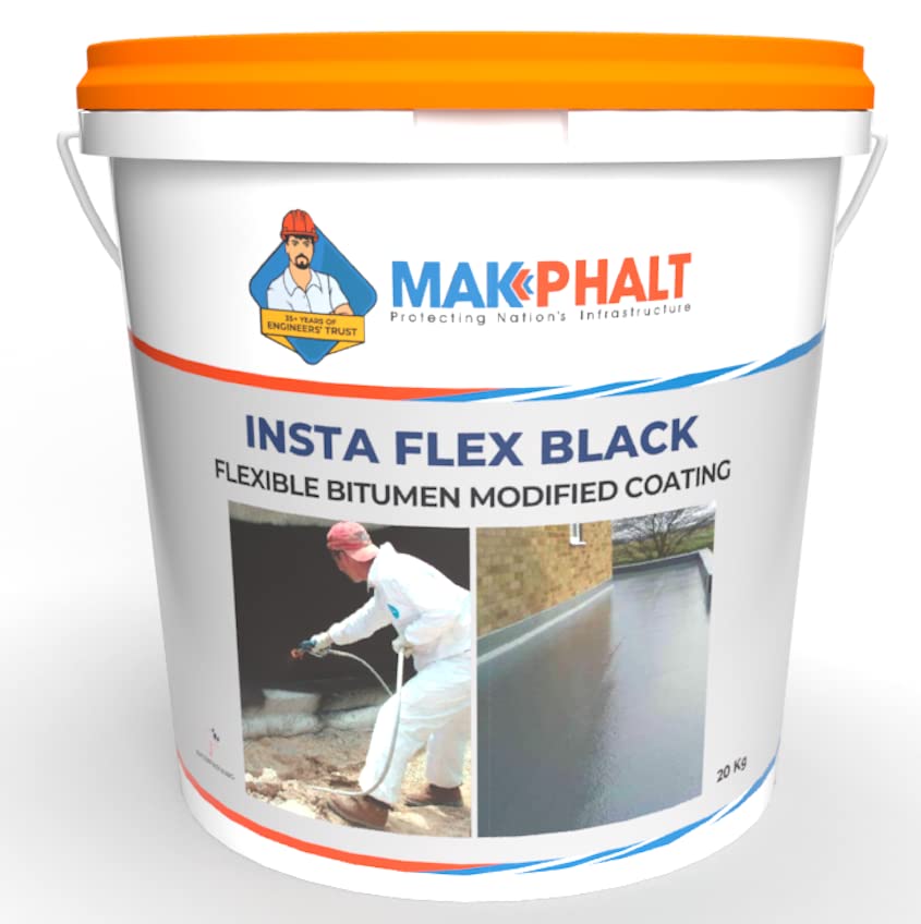 MAKPHALT (MK Petro) Insta Flex Black | Roof Balcony Bathroom Waterproofing Elastomeric Coating - 1Kg (B09X7DRLM2) Amazon Price History, Amazon Price Tracker
