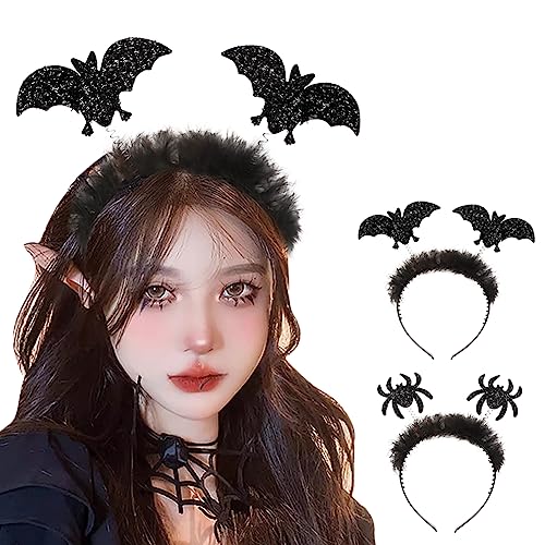 Qchomee 5Pcs Bat Headpiece Halloween Devil Spider Headband Bat Animal Headdress Fancy Dress Party Favour Props Cosplay Costume Hair Accessories Headwear Dress Up Favors Accessories for Carnival - Image 4