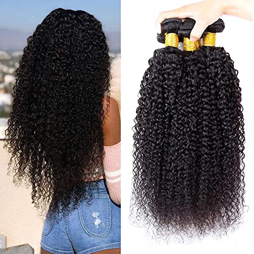 Ur Beautiful 8A Tissage Bresilien Boucle Meches Bresiliennes Cheveux Naturel Brésilienne Cheveux Bresilien Tissage Cheveux Remy Brésiliens Crépus Bouclés Humains Natual Couleur 18 20 22 Pouces 300g