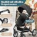 KESSER® Loops 4 in 1 Kinderwagen Kombikinderwagen Komplett-Set inkl. Babywanne & Buggy Sportsitz & Auto-Babyschale Voll-Gummireifen Wickeltasche Regenschutz Kindertisch ECE R129, Schwarz/Schwarz