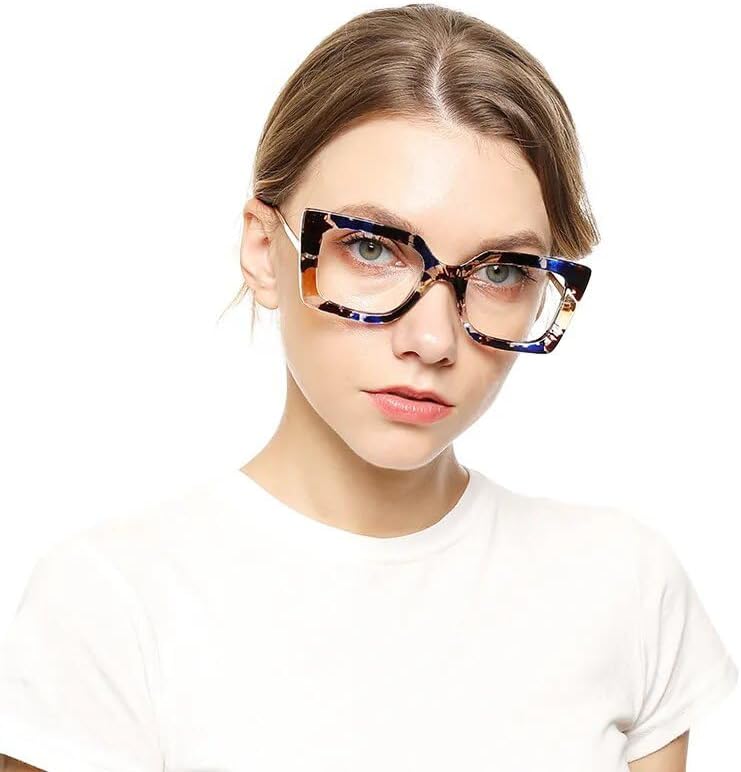 Miniatura 3 de LIUWEN Lentes cuadrados de gran tamaño con luz azul para mujer, lentes de computadora elegantes con incrustaciones de perlas
