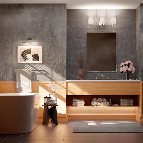 Image of Kichler Adani 3-Light Bathroom Vanity Light Fixture, Modern 24 inch Vanity Light with Opal Glass in Polished Nickel for Bathroom or Powder Room (8.25 inch x 24 inch), 55176PN