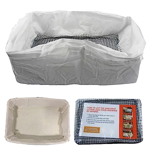 Forros para caja de arena para gatos, 10 unidades de 18.50 x 14.17 x 6.69 pulgadas, bolsas extragrandes con cordón para bandeja de arena para mascotas y gatos (M)
