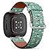 CJBROES Replacement Leather Watch Band, Compatible with Fitbit Versa 3 and Fitbit Sense of Wristband Bracelet Accessory - Cute Retro Transportation