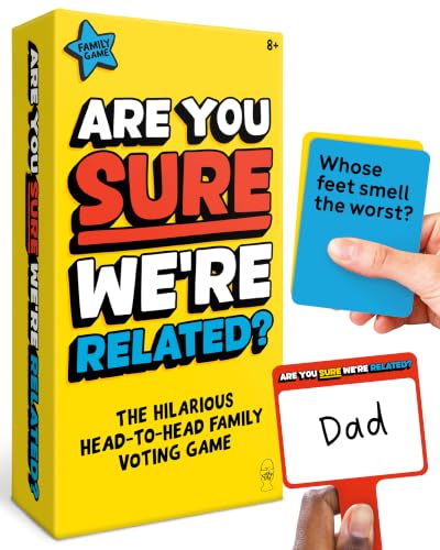 Image of Are You Sure We're Related, Hilarious Family Party Game with Spinner | 200 Cards, Paddles & Spinner, 2-8 Players. Perfect For Family Game Night, Holidays & Rainy Days.